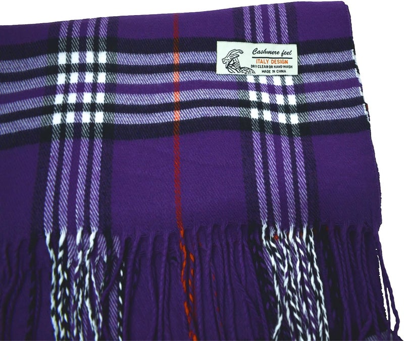 Glory Max Unisex Classic Tartan Plaid Winter Scarf Soft Cashmere Feel 72"x12" - Image 3